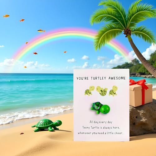 Mini Pocket Hug Turtle with Inspirational Card - You're Turtley Awesome Gift