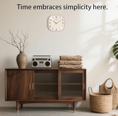Mabpedo 8 Inch Rose Gold Square Silent Wall Clock - Battery Operated