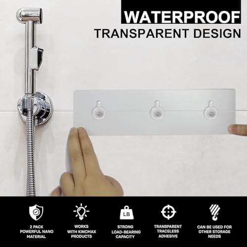 Wall-Mounted Shower Caddy Shelf with Hooks - 3-Pack Adhesives