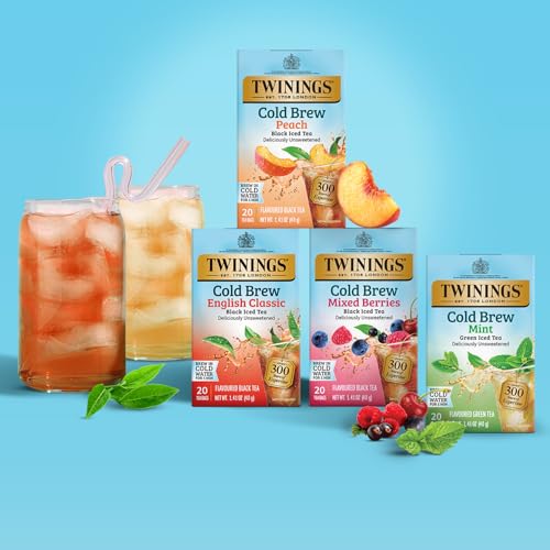 Twinings Peach Cold Brew Iced Black Tea Bags - 20 Count