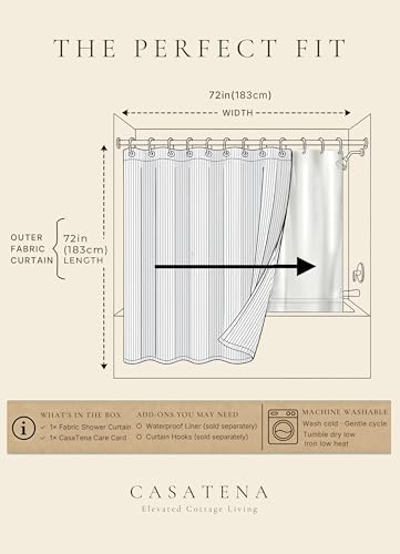 Farmhouse Green Floral Shower Curtain 72" x 72" - Cotton Blend Fabric