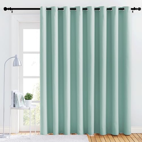 NICETOWN Blackout Curtain Panel, Aqua Blue, 120"W x 120"L Thermal Insulated