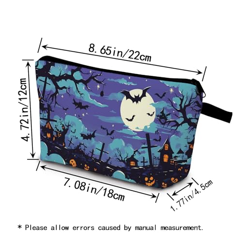 Halloween Pumpkin Print Small Cosmetic Bag Toiletry Makeup Pouch