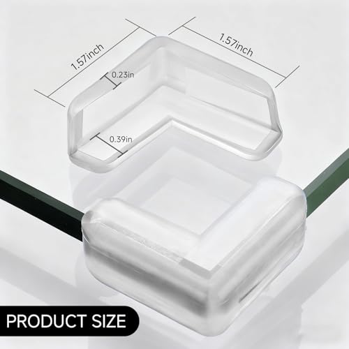 Transparent L-Shaped Corner Protectors - 12 Pack PVC Bumpers