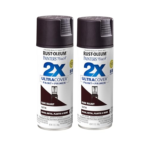 Rust-Oleum Painter's Touch 2X Ultra Cover Spray Paint, Satin Dark Walnut, 2-Pack