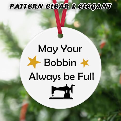 Funny Ceramic Christmas Ornament for Sewing Lovers - Quilting Gift