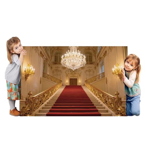 WADORN Luxury Palace Party Backdrop 4.3x6.6Ft Golden Chandelier Photography Background