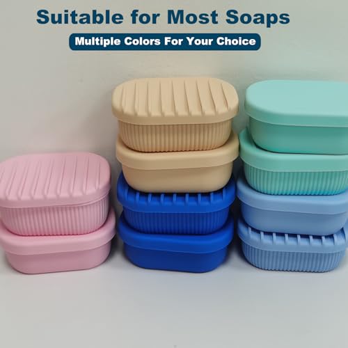 Silicone Travel Soap Case - Leakproof Soap Holder in Sand Color
