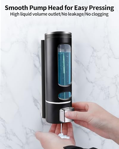 400ML WUKUR No Drill Shower Shampoo & Conditioner Dispenser - Black