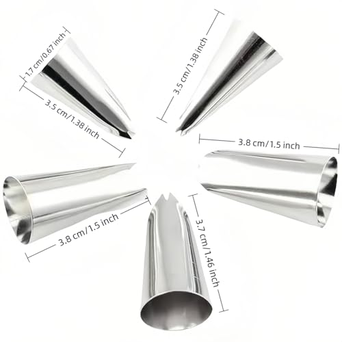 5-Piece Stainless Steel Icing Piping Tips Set for Cake Decorating