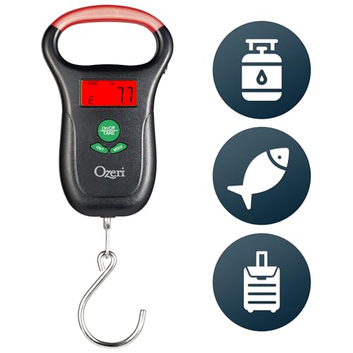 Ozeri LS3 Multifunction Propane Tank Scale and BBQ Gas Gauge, with Luggage and Fish Scale