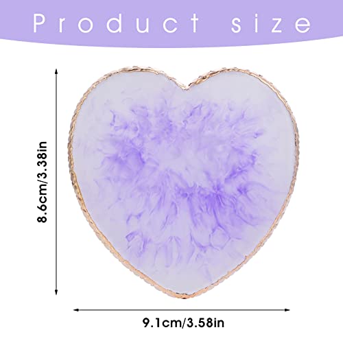 Sibba Resin Nail Art Palette Heart Shape Color Mixing Plate Purple