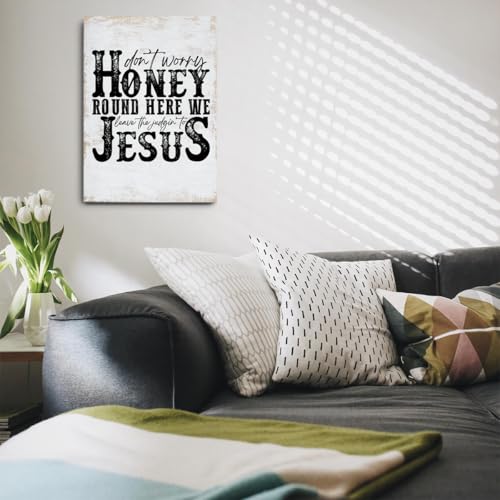 Religious Wall Art Canvas Print - JesusJudgin Variation - 11x15 Inches