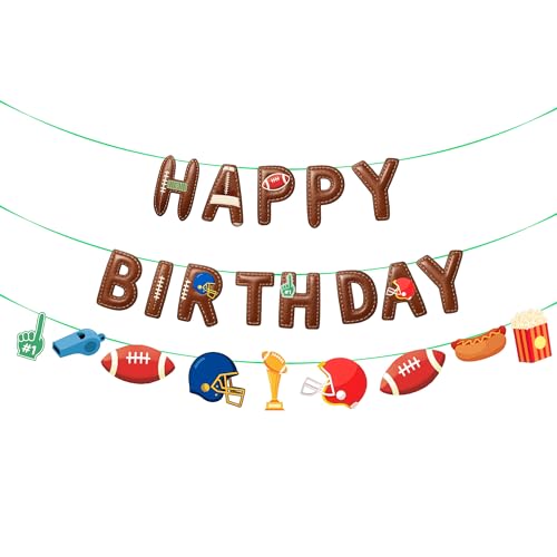 Football-Themed Happy Birthday Banner Set for Sports Parties