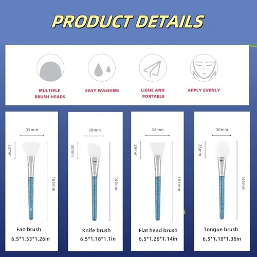 Silicone Face Mask Brush Set - 4 PCS Facial Applicator Tools