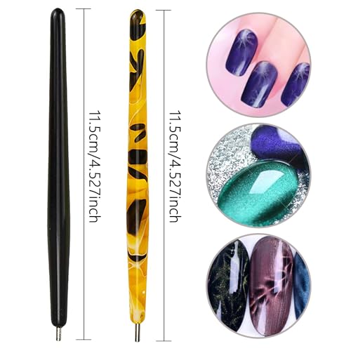 8-Piece Cat Eye Nail Magnet Kit - Magnetic Sticks & Design Tools for Gel Polish