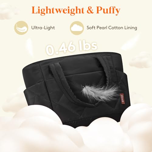 Lifewit Insulated Lunch Box for Women 8L Black Lightweight Puffy Tote