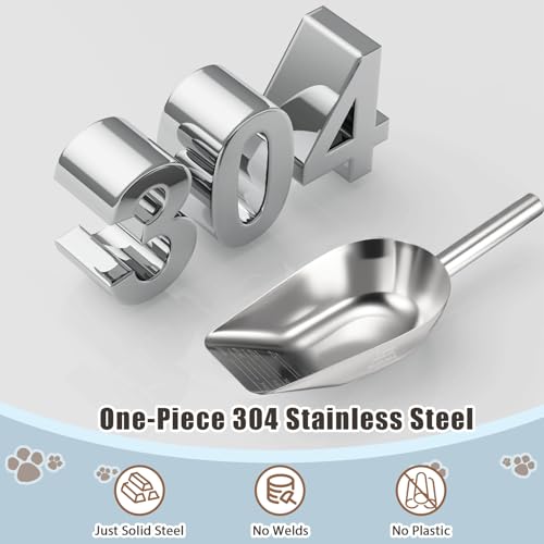 Stainless Steel Pet Food Scoop 3/4 Cup Measuring Cup for Dogs & Cats