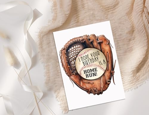 Funny Baseball Birthday Greeting Card - 5x7 Inches