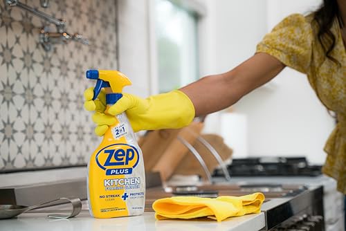 Zep Plus Kitchen Foaming Cleaner - 32 FL OZ - Streak-Free, 2-in-1 Formula