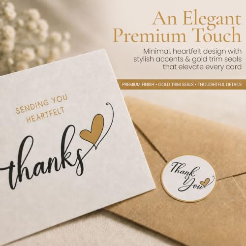 30 Elegant Thank You Cards with Envelopes & Stickers - 4 x 6