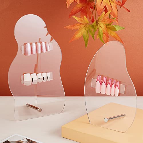 Clear Nail Art Display Board Set - 50pcs Acrylic Practice Tips