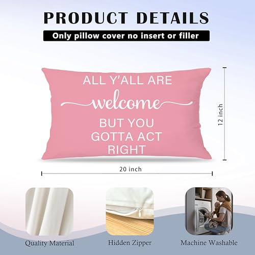 Pink Western Lumbar Pillow Cover 12x20 - Inspirational Quote Flannel Decor