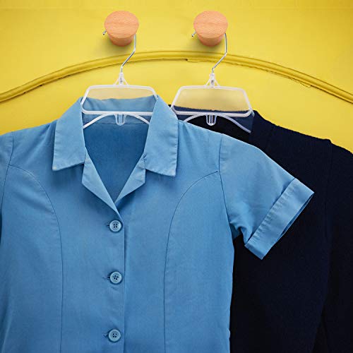 Blulu Yellow Wooden Wall Hooks - 4 Pack Coat Hat Towel Hangers