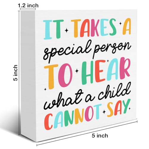 Thank You Gift for Special Education Teacher - T02 Wood Block Sign 5"x5"