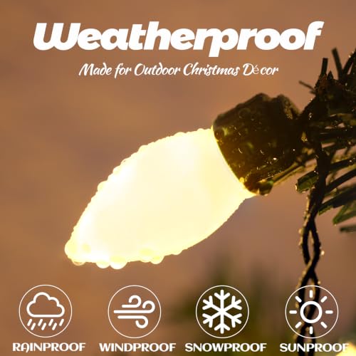 48FT Warm White Icicle Christmas Lights Outdoor 99 LED C9 Drops - Expandable