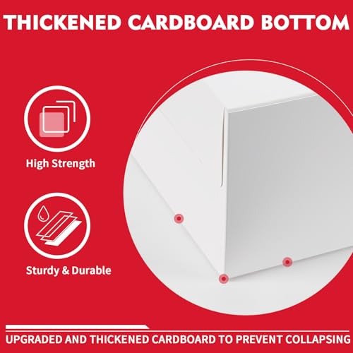 Disposable Cake Boxes - 3 Pack, 10x10x5 Inch with Clear Window