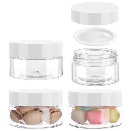 Accmor 1 oz Clear Plastic Cosmetic Jars Travel Containers with Lids 4 Pack