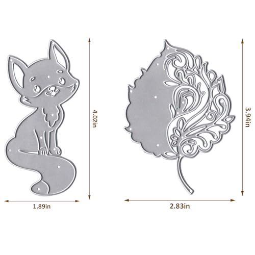 Hying Fall Fox & Leaf Cutting Dies for Card Making