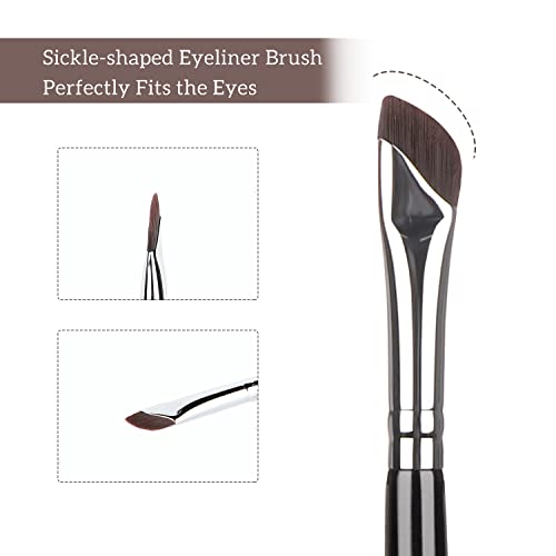 Etercycle 3 Pcs Angled Eyeliner Brushes Ultra Thin Synthetic Bristles