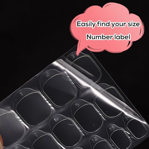BOXOB 300pcs Double-Sided Clear Nail Adhesive Tabs for Press on Nails