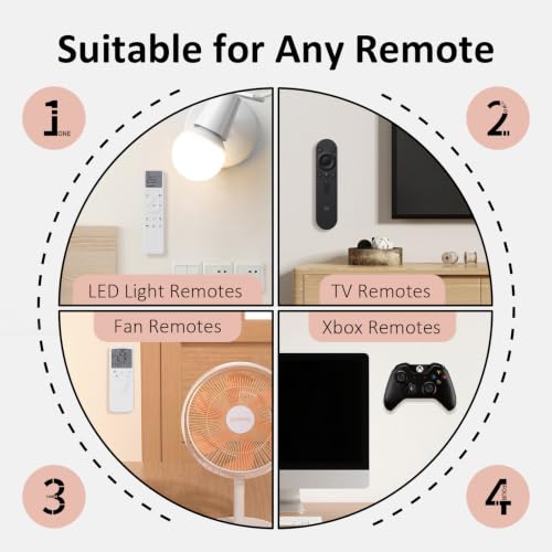 Vaszu Magnetic Remote Control Wall Mount Holder - Round, 6 Pack