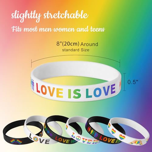 Rainbow Silicone Wristbands - LGBTQ Pride Bracelets for Parades