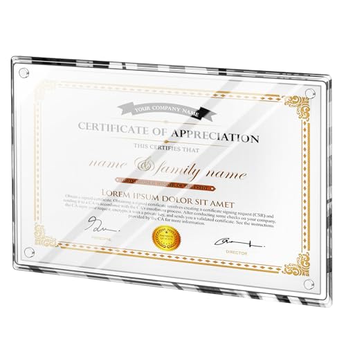 8.5x11 Acrylic Magnetic Picture Frame for Refrigerator & Metal Surfaces