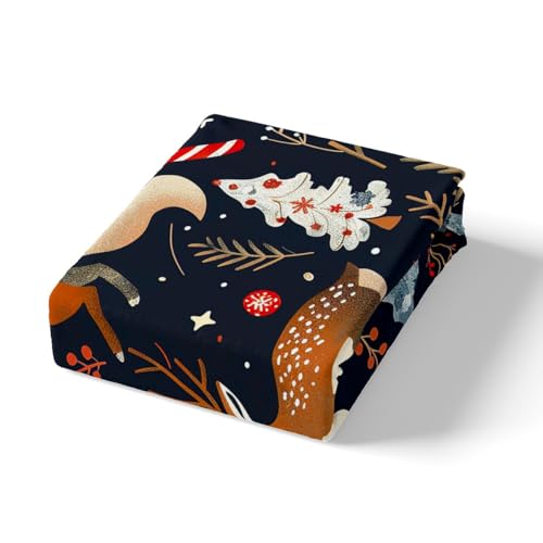 Feelyou Botanical Deer Sheet Set Full Size - Blue & Brown 4PCS Kids Bedding