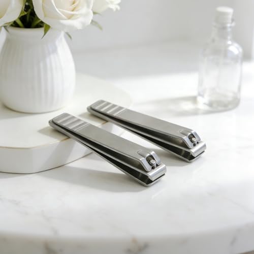 Heavy-Duty Straight-Edge Nail Clippers 2-Piece Set for Thick Nails