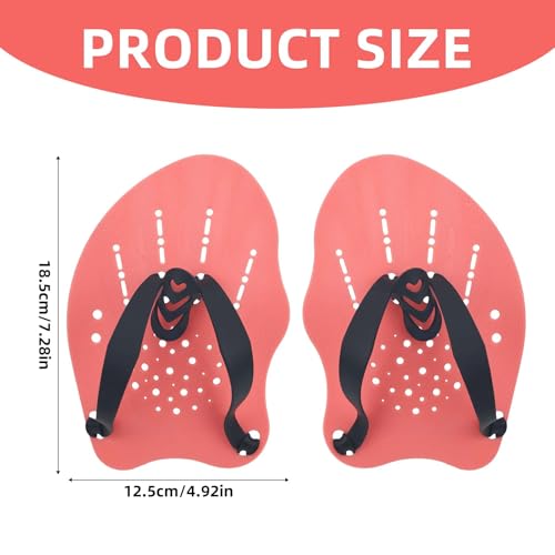 2pcs Swim Paddles Hand, Hand Paddles for Lap Swimming Training Equipment with Adjustable Straps Women Men Kids Childrens Swim Gear Accessories for Freestyle Breaststroke Butterfly
