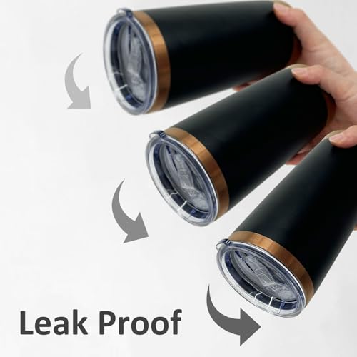 20 oz Black Insulated Tumbler with Lid & Straw - FunTrans