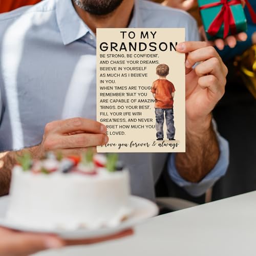 Grandson Birthday Card from Grandparents with Inspirational Message