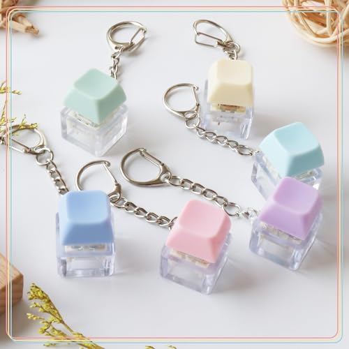 6 Pack Mix Macaron Keyboard Fidget Toys - Stress Relief Keychains