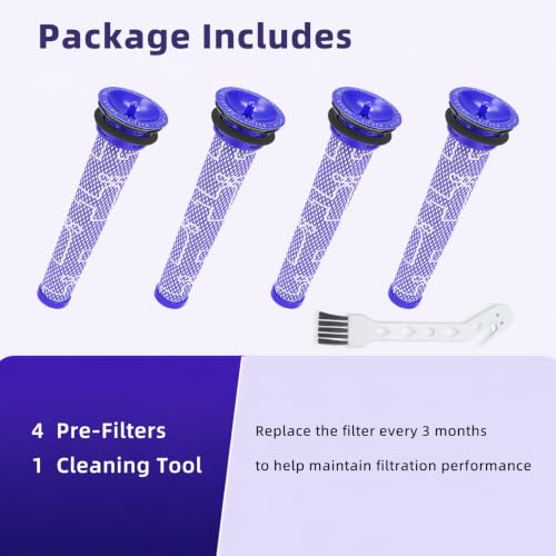 Dyson V6, V7, V8 Compatible Replacement Filter - 4-Pack