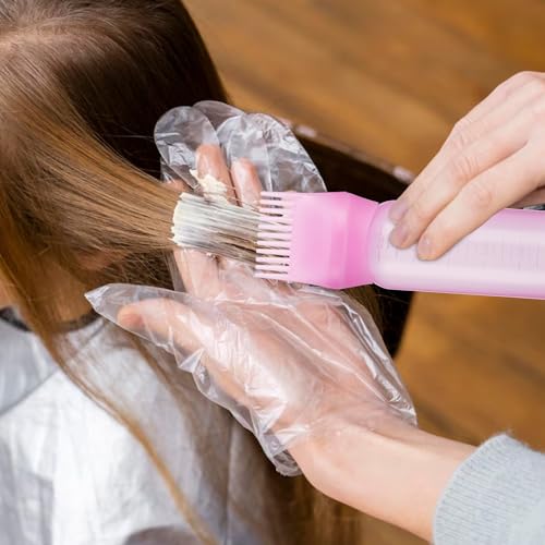 Pimoys 6oz Root Comb Hair Dye Bottle - Squeeze Dispenser with Graduated Scale