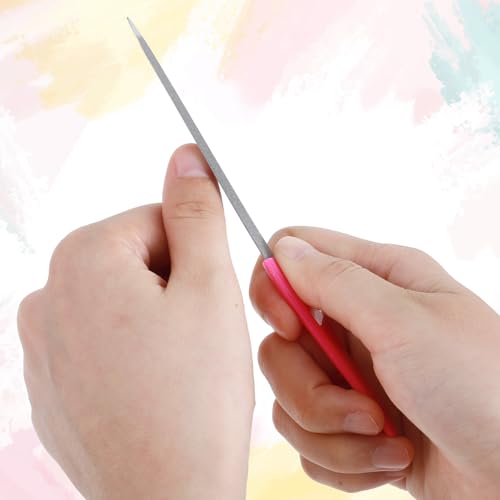 6 PCS Diamond Deb Metal Nail Files Stainless Steel with Pointed Tip