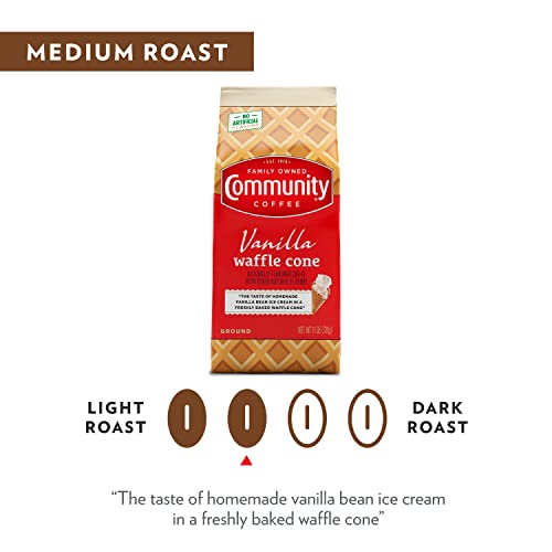 Community Coffee Vanilla Waffle Cone Ground Coffee - 66 oz
