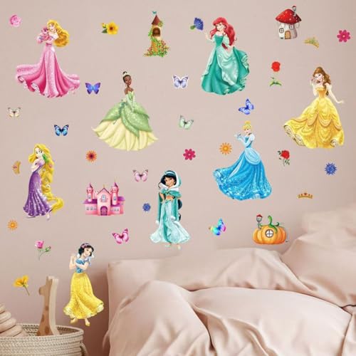 Princess Castle Wall Decals - Removable Vinyl Stickers for Kids Rooms