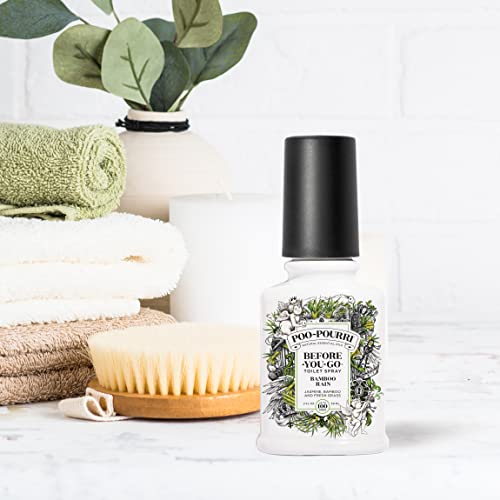 Poo-Pourri Bamboo Rain Toilet Spray Set, 2 Pack, Natural Bathroom Odor Eliminator
